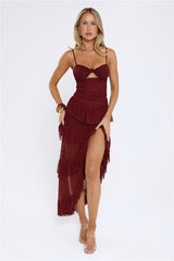 Fresh Layers Maxi Dress Wine