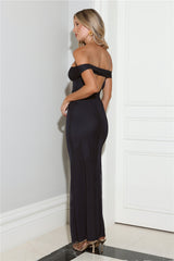 The Grand Entrance Off Shoulder Maxi Dress Navy