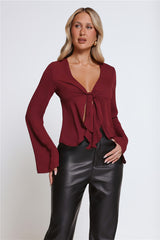 Hot Topic Long Sleeve Top Wine