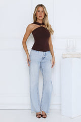 Sleek Temptation Top Brown
