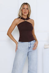 Sleek Temptation Top Brown