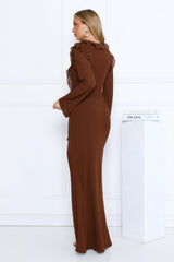 Twinkle Rose Maxi Dress Brown