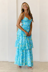 Digital Darling Maxi Dress Blue