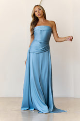 Sugar Cubes Strapless Maxi Dress Blue