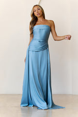 Sugar Cubes Strapless Maxi Dress Blue