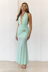 High Key Muse Mesh Maxi Dress Sage