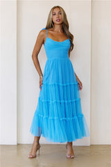 Never Declined Maxi Dress Blue