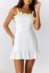 Under Sunflowers Mini Dress White