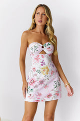 Floral Reverie Strapless Mini Dress Floral