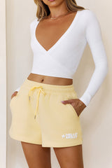 BASE Contour Ballerina Wrap Long Sleeve Crop Top White
