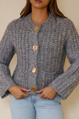Snowflake Hour Knit Cardigan Grey