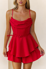 That's My Vibe Romper Red