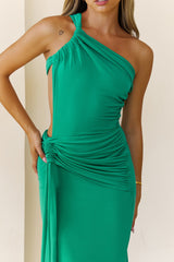 Grandeur Nights One Shoulder Maxi Dress Green