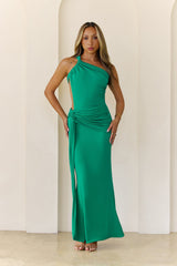 Grandeur Nights One Shoulder Maxi Dress Green