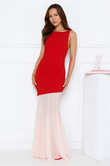 Modern Art Maxi Dress Red