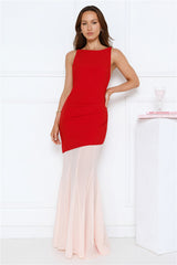 Modern Art Maxi Dress Red