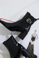 Sevara Boots Black Crinkle Patent