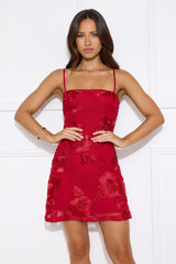 Songs Written Mesh Mini Dress Red