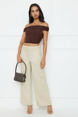 New Style Off Shoulder Top Chocolate