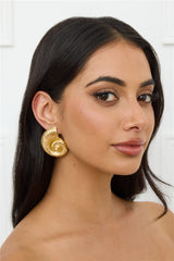 Spiral Seashell Earrings Gold