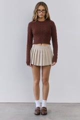 The Exclusive Cable Knit Sweater Brown