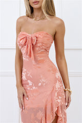 Pretty Moods Only Strapless Maxi Dress Peach