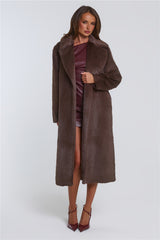 Plushé Faux Fur Coat Chocolate