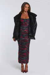 Winter Wonderland Faux Fur Coat Black