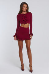 Summer Lush Mini Skirt Wine