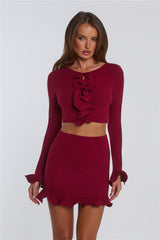 Summer Lush Mini Skirt Wine