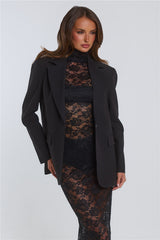 Stylish Structure Blazer Black