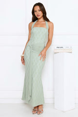 Kissed By Stars Halter Maxi Dress Green