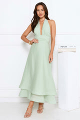 Opal Glow Halter Maxi Dress Green
