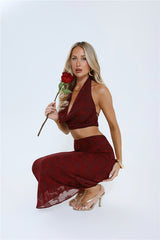 She's The Flame Halter Top Wine