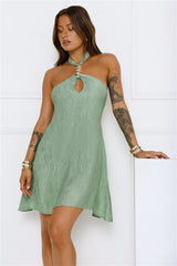 Sunset Muse Halter Mini Dress Sage