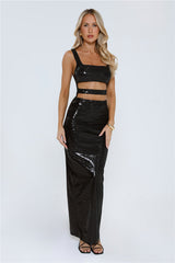 Shimmering Crown Sequin Maxi Dress Black