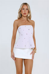 Sparkle Pop Strapless Top Lilac