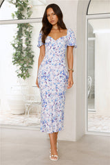 Summer Scenes Midi Dress Blue