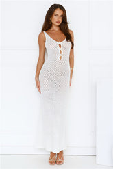 Ocean Breeze Knit Maxi Dress White