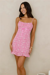 Delicate By Design Embroidered Mini Dress Pink
