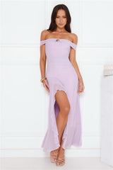 Dream Kiss Off Shoulder Maxi Dress Purple