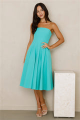 Luxe In London Strapless Midi Dress Green