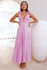 Something Special Satin Midi Dress Lilac