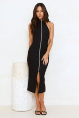 Sweet Temptations Halter Midi Dress Black