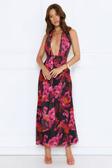 Flirtationship Halter Maxi Dress Print