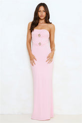 Seashore Dreaming Strapless Maxi Dress Pink