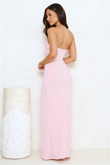 Seashore Dreaming Strapless Maxi Dress Pink