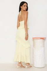 Mango Mojito Halter Maxi Dress Yellow