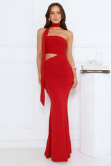 Aurora Darling Strapless Maxi Dress Red