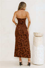 Wish For More Halter Midi Dress Mocha